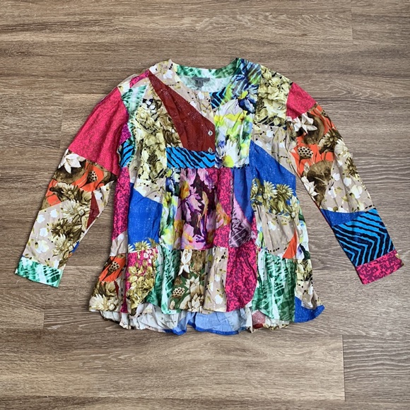 Anthropologie Conditions Apply Risa Floral Tunic Top - Picture 4 of 7